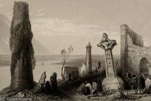 The Ancient Cross And Round Tower — William Henry Bartlett