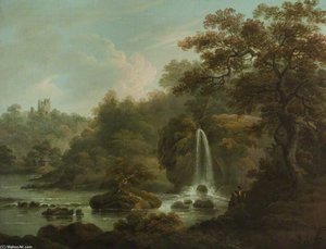 The Weeping Rock – A Waterfall at Hackfall near Ripon, West Riding of Yorkshire