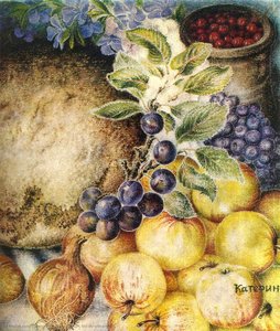 Still Life With Bread — Kateryna Vasylivna Bilokur, Naive Art / Primitivism