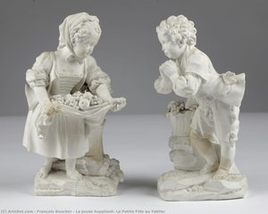 La Jeune Suppliant; La Petite Fille Au Tablier — Франсоа Буше, Rococo