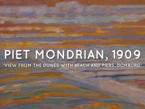 Ausblick Auf Dünen Mit Strand Und Piers — Piët Mondrian