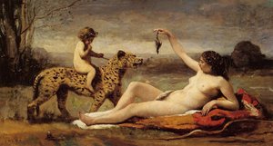 Bacchante With A Panther — Jean-baptiste-camille Corot, Realism