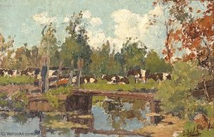 Cows On The Water's Edge — Paul Joseph Constantine Gabriel