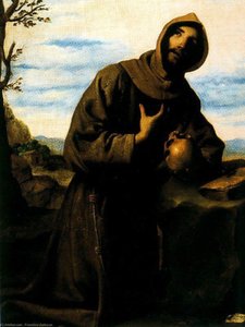 San Francisco Arrodillado Con Una Calavera — Francisco De Zurbarán