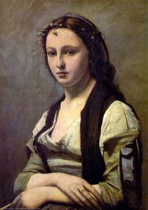 Frau Mit Einer Perle — Jean-baptiste-camille Corot