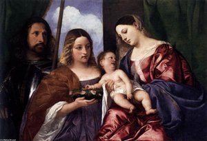 Madonna Con El Niño Con Santa Dorotea Y San Jorge — Tiziano