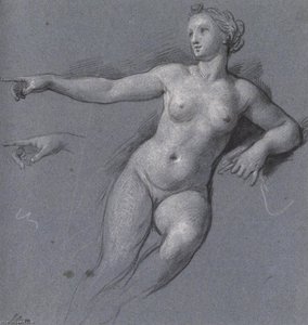 Naked Youman Pointing her Finger