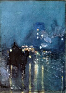Nocturno, Cruce De Trenes, Chicago — Frederick Childe Hassam
