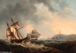 Trading Brigs Passing In The Channel Off Flamborough Head — Džon Vilson Karmakmajkl