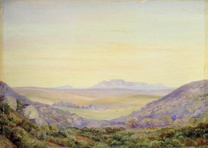 View Of Table Mountain Looking From Groot Post — Marianne North, Victorian Landscape