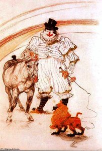 At The Circus - Pony And Baboon — Henri De Toulouse-lautrec