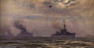 The german fleet, under escort to scapa flow, after its surrender in november