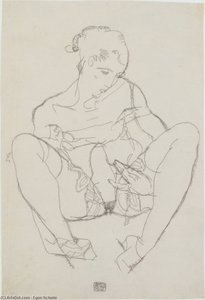 Seated Woman In Chemise — Egon Schiele