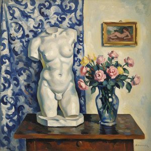 Luminous Echoes In Azure And Rose: A Singular Study Of Form — Marc Duvallier