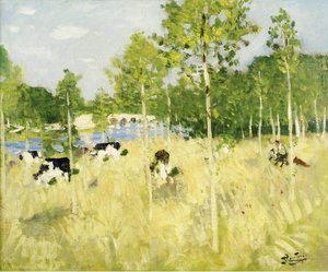 Cows On The Meadow — Pierre-eugène Montézin
