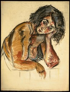 [Nude resting head on hand]