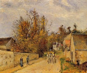 The Stage On The Road From Ennery To L'hermigate, Pontoise — Camille Pissarro, Impressionism