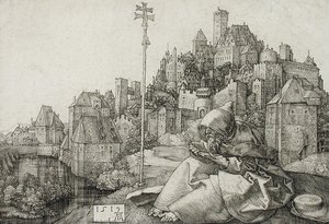 Der Heilige Antonius Besucht Den Heiligen Paulus In Der Wüste — Albrecht Dürer