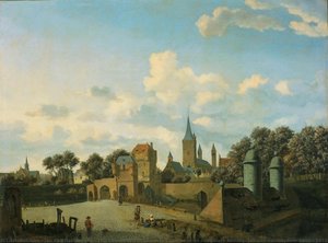 The Church Of St Severin In Cologne In An Imaginary Setting, Jan Van Der Heyden, 1660 - 1672 — Jan Van Der Heyden