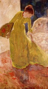 Woman Standing, Holding A Fan — Mary Stevenson Cassatt