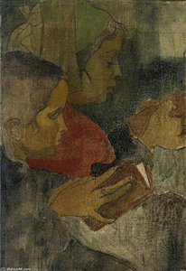 Breton Peasant Women At Mass - — Armand Séguin
