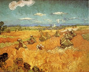 Wheat Stacks With Reaper — Vincent Willem Van Gogh, Post-impressionism