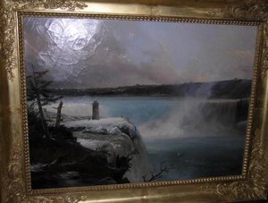 La grande cataracte du Niagara (Amérique). Effet d'hiver
