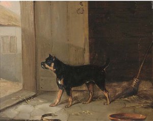 A Bullterrier Hearing A Visitor — Edmund Bristow