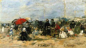 Trouville, Beach Scene (10) — Eugène Louis Boudin