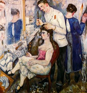 Prostitute At The Hairdresser — Mikhail Fiodorovich Larionov