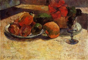 Still Life With Mangoes And Hisbiscus — Eugène Henri Paul Gauguin