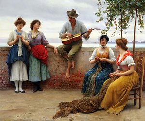 The Serenade — Eugen Von Blaas, Academic Classicism