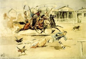 Whooping It Up (also Known As A Quiet Day In Chinook) — Charles Marion Russell, American Romanticism
