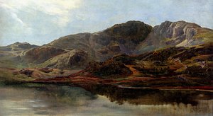 Landscape With A Lake, And Mountains Beyond — Sidney Richard Percy