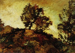 Rocky Landscape — Adolphe Joseph Thomas Monticelli, Romanticism