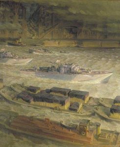 Wartime Traffic On The River Thames — John Edgar Platt