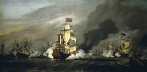 The 'gouden Leeuw' At The Battle Of The Texel, 21 August 1673 — Willem Van De Velde The Younger