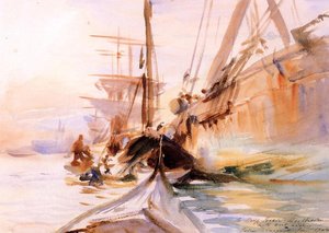 Unloading Boats, Venice — John Singer Sargent