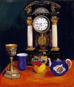 Still Life with a Blue Glass, a Teapot and a Yellow Vase