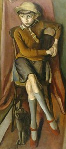 Boy With A Cat — Bernard Meninsky