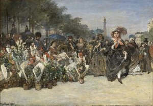 Flower Market On The Boulevard Richard-lenoir — Johan Barthold Jongkind