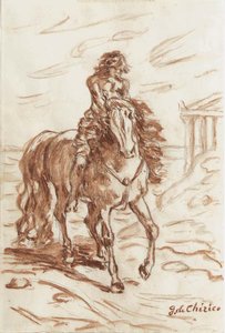 Pferd Und Ritter 1 — Giorgio De Chirico, Surrealist Landscape
