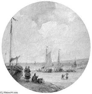 The Arrival Of The Fleet — Andreas Schelfhout