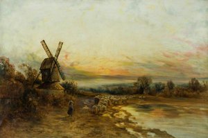Landscape With Windmill — Albert Edward Bailey