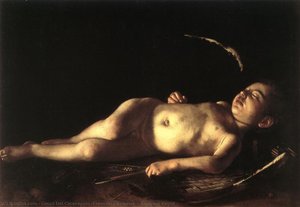 Sleeping Cupid — Cecco Del Caravaggio (francesco Buoneri), Tenebrism
