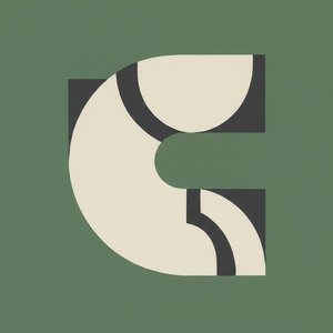 Interlocking Geometry In Olive Hues: A Study Of Contained Serenity — Laurent Fabre, Neo-abstract Art (modern Abstract Compositions)