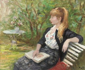 Claudine With A Book, (1973) — Marcel Dyf