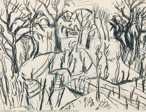 Tessiner Landschaft Landscape In Ticino — Hermann Scherer
