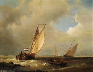 A Platbodem Sailing Under Dutch Flag — Abraham Hulk Senior