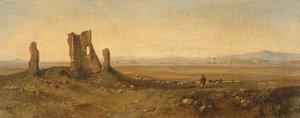 View In The Campagna, Rome (with Ruins) — Edward Lear